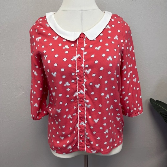 Disney x Lauren Conrad Minnie Rocks The Dots Top - Size L - Picture 2 of 4